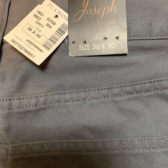 Jos A.Bank gray cotton slacks, 36W, 30L.. - Picture 4 of 8